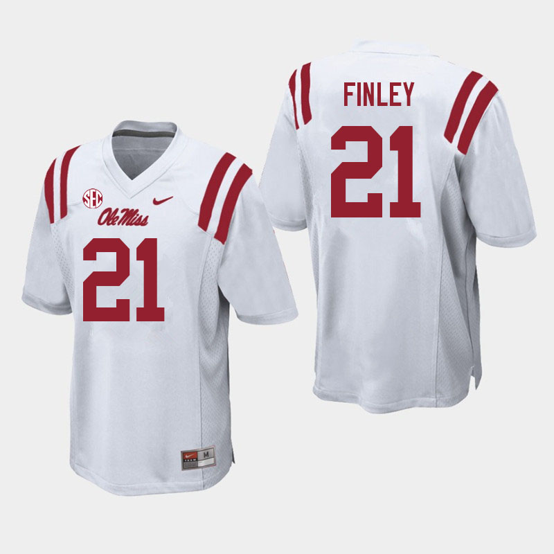AJ Finley Ole Miss Rebels NCAA Men's White #21 Stitched Limited College Football Jersey NRO6058UK
